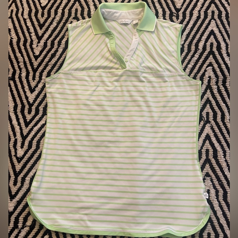 Lady Hagen Mint Green Striped Tank Top